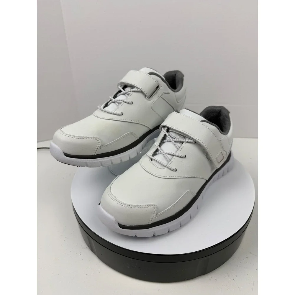 Anodyne Shoes for Custom Insoles Womens White Leather Adjustable Shoes Size‎ 7M